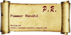 Pammer Renátó névjegykártya